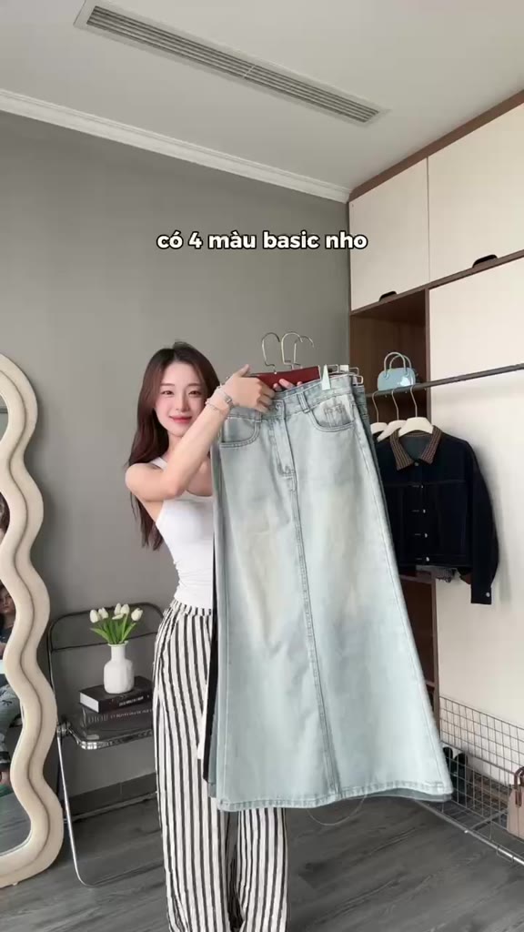 [BẢN ĐẸP]  Chân váy Jean suông đuôi cá dáng Dài 86cm / 93cm  siêu hack dáng #7915 [AN TÂY STORE68] Nữ Women | BigBuy360 - bigbuy360.vn