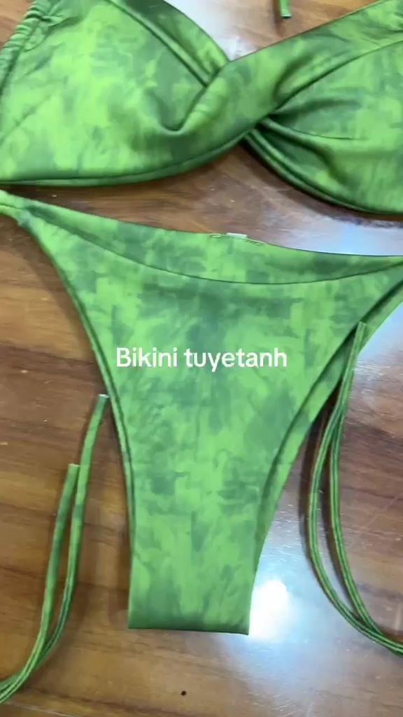 ( che tên sp) set Bikini 2 mảnh trơn cột dây màu xanh Tinker Bell | BigBuy360 - bigbuy360.vn