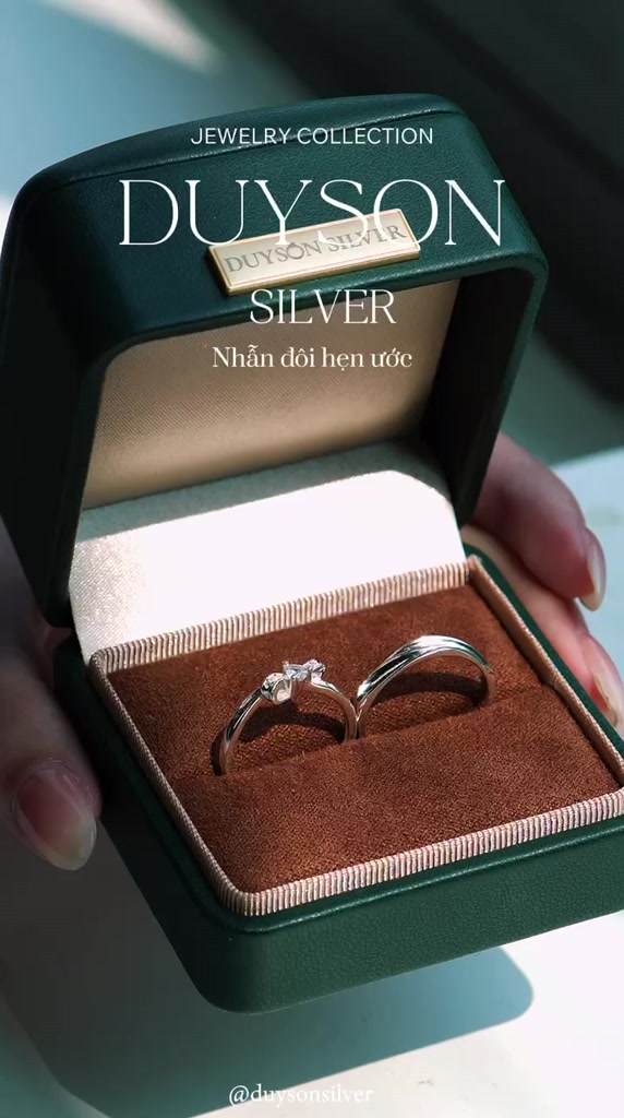 Nhẫn đôi bạc 925 Duyson Silver, Nhẫn tự chỉnh size hình chiếc Nơ đá tim tình yêu hẹn ước NDFS25 | BigBuy360 - bigbuy360.vn
