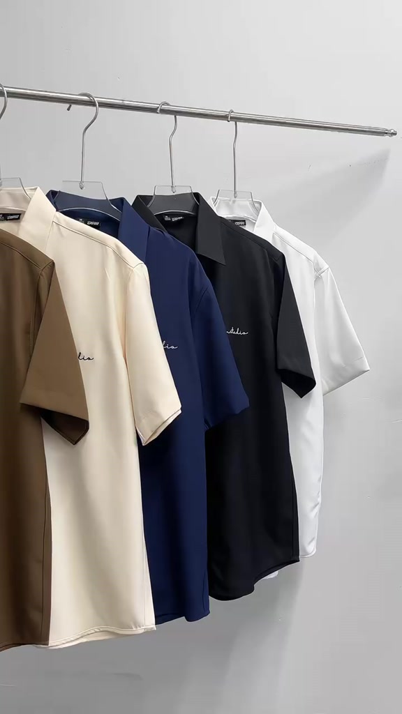 Áo sơ mi nam tay ngắn giá xưởng thêu logo form Chuẩn Chất Vải Lụa Mango Mềm Mịn – Áo Sơ Mi Nam Công Sở. Tặng hộp. | BigBuy360 - bigbuy360.vn
