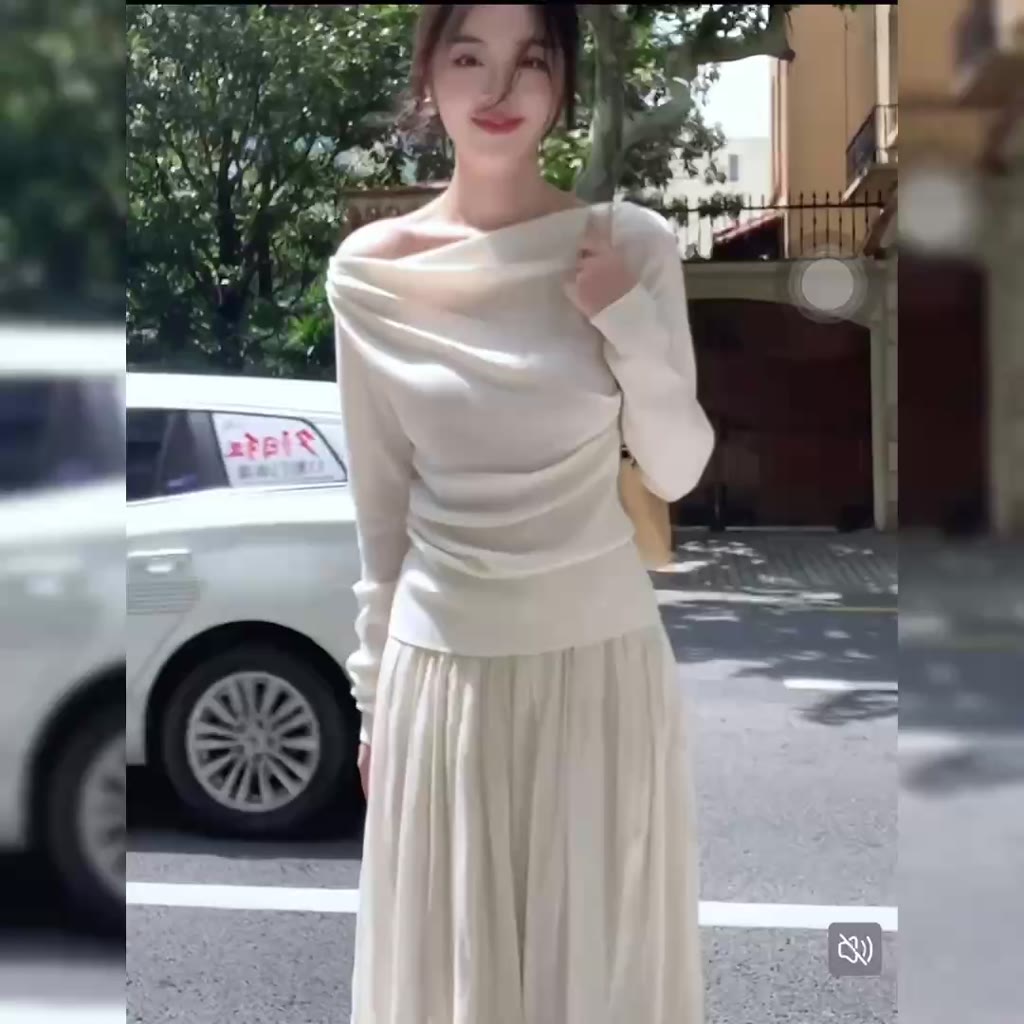 [𝐌ở 𝐁𝐚́𝐧] Set áo lệch vai mix chân váy tơ xoè, Set đồ nữ sang chảnh có Bigsize by Shi Shang | BigBuy360 - bigbuy360.vn