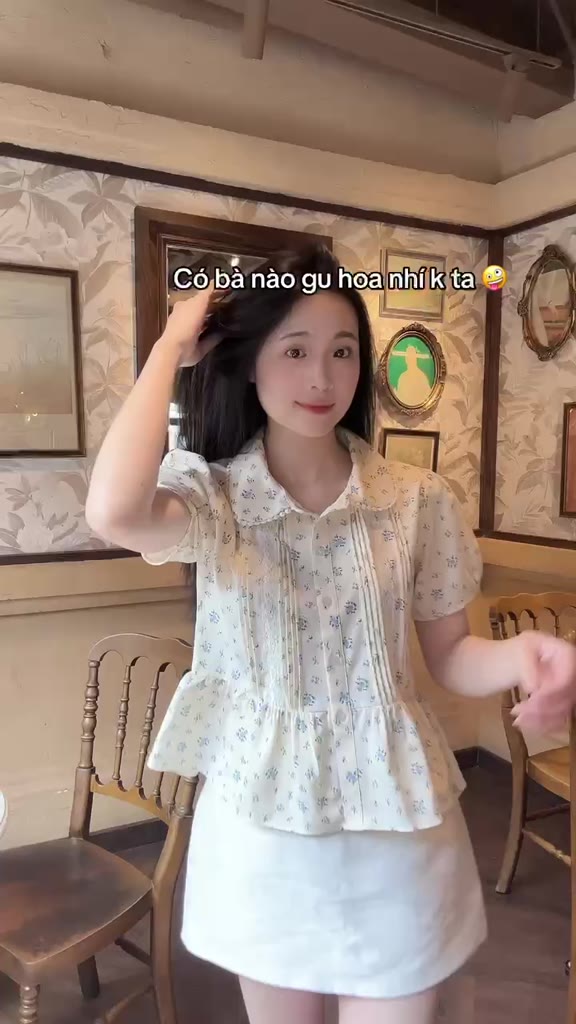 Áo sơ mi babydoll cổ viền ren xinh xắn trẻ trung LAMO - B1465 | BigBuy360 - bigbuy360.vn