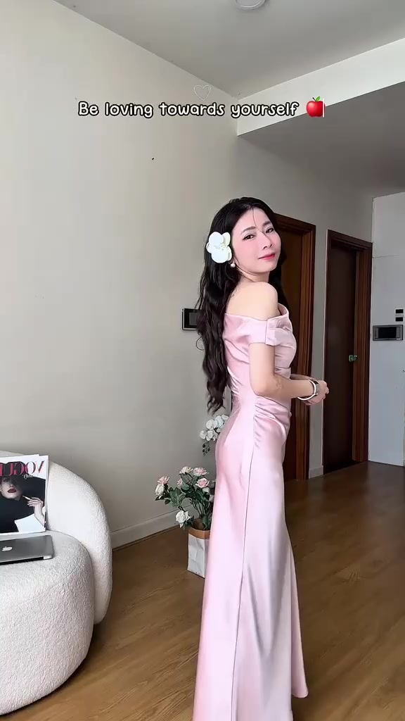 Váy Lụa Dáng Dài Trễ Vai Sang Chảnh - Đầm Lụa Dự Tiệc Joily Dress Silk | BigBuy360 - bigbuy360.vn