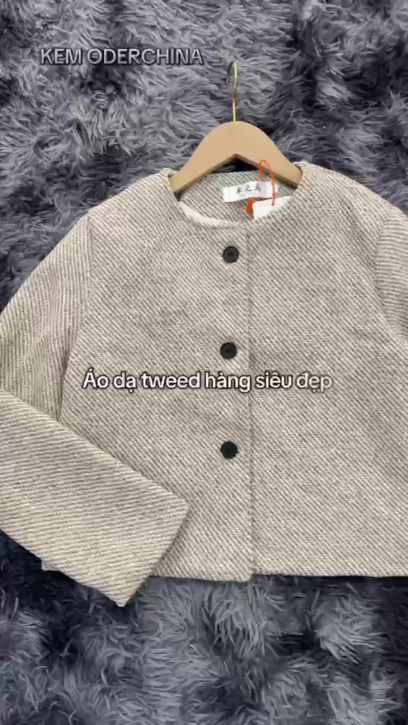 【Sẵn -Ảnh Thật】Áo dạ Tweed màu hạt tiêu hoạ tiết sọc ,hàng đẹp hai lớp chuẩn from ,Áo dạ phong cách sang trọngan | BigBuy360 - bigbuy360.vn