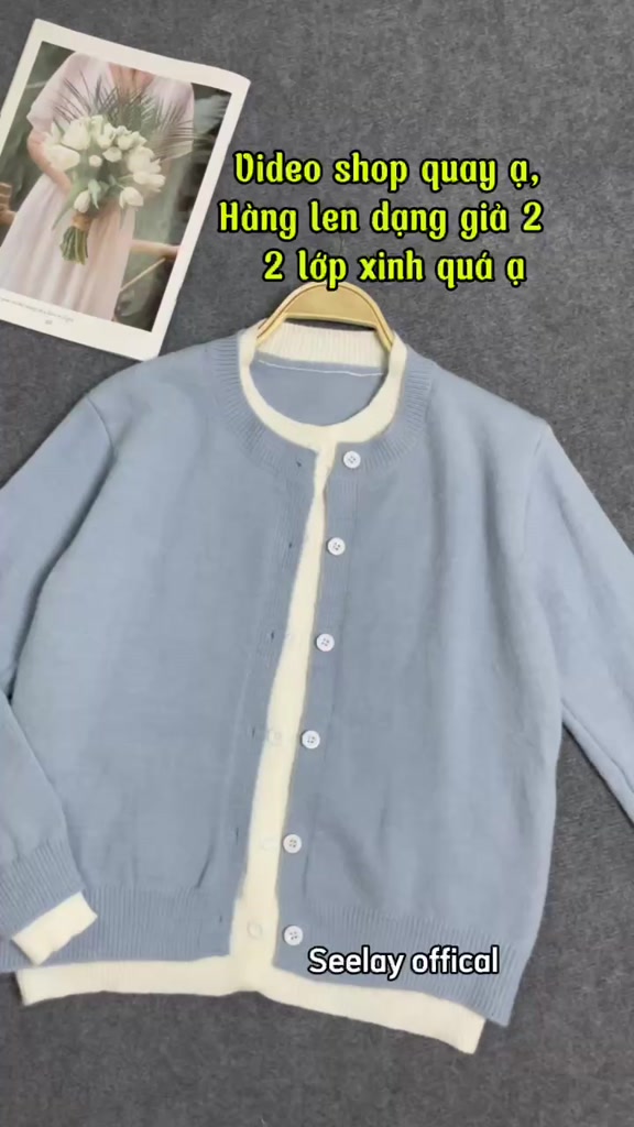 【Ảnh thật-】Áo Len Cadigan Nữ Giả 2 Lớp Cổ Tròn New Hàn Quốc loại 1, Áo Len Nữ Dài Tay 2 Lớp xinh | BigBuy360 - bigbuy360.vn