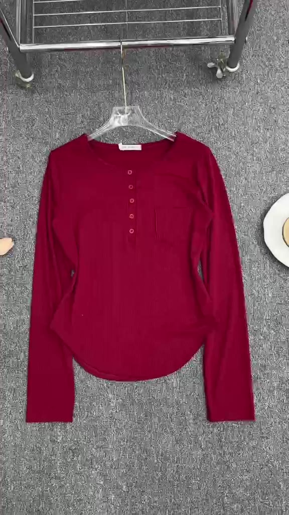 Áo Thun Nữ 45-85kg Tay Dài Và Tay Ngắn Phối Nút Chất Thun Tăm Gân Mềm Mại Co Giãn Tốt Chơi Tết MS024 | BigBuy360 - bigbuy360.vn