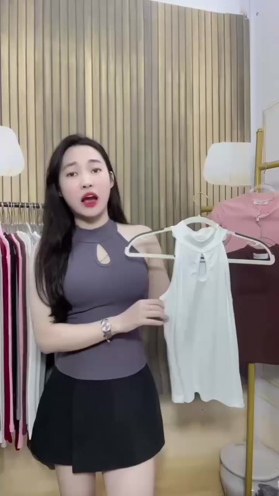 PQ29- Áo crotop nữ cổ cao 3 lỗ, cổ giọt lệ chất bozip mềm mịn, Phong cách Hàn Quốc | BigBuy360 - bigbuy360.vn