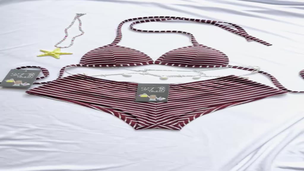 YP Bikini .Bộ Bikini 2 Mảnh Sọc Đỏ Đô Cao Cấp Set Đi Biển ,Đi Du Lịch ,Áo Tam Giác + Quần Đùi | BigBuy360 - bigbuy360.vn