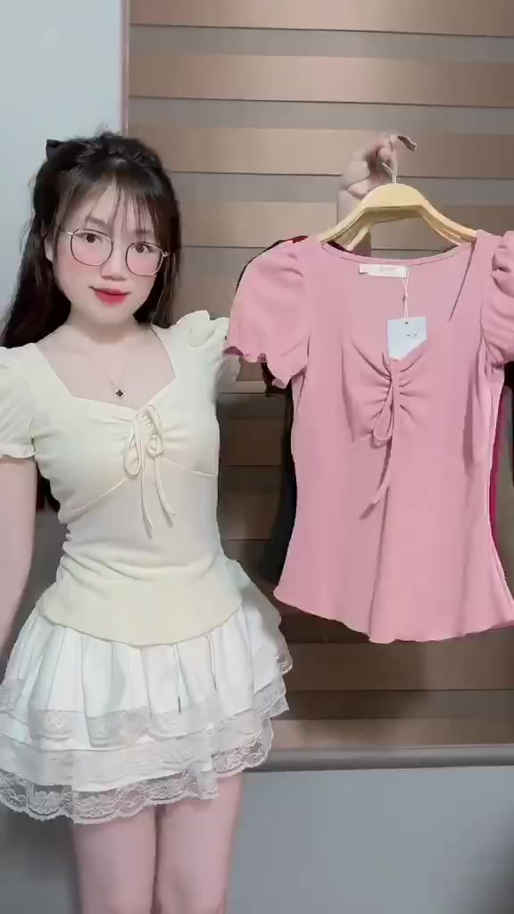 CÓ BIGSIZE - Áo nữ cổ vuông kiểu tiểu thư tay ngắn phối dây rút A260 | BigBuy360 - bigbuy360.vn