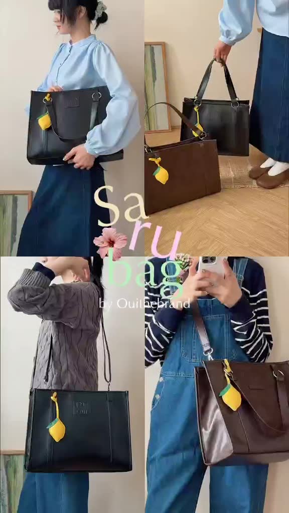 [ Tặng Charm random ] 𝗦𝗮𝗿𝘂 さる 𝗟𝗲𝗮𝘁𝗵𝗲𝗿 𝗕𝗮𝗴 (LARGE) - Túi phom hộp chất Da SARU size LỚN ( Ouithebrand ) | BigBuy360 - bigbuy360.vn