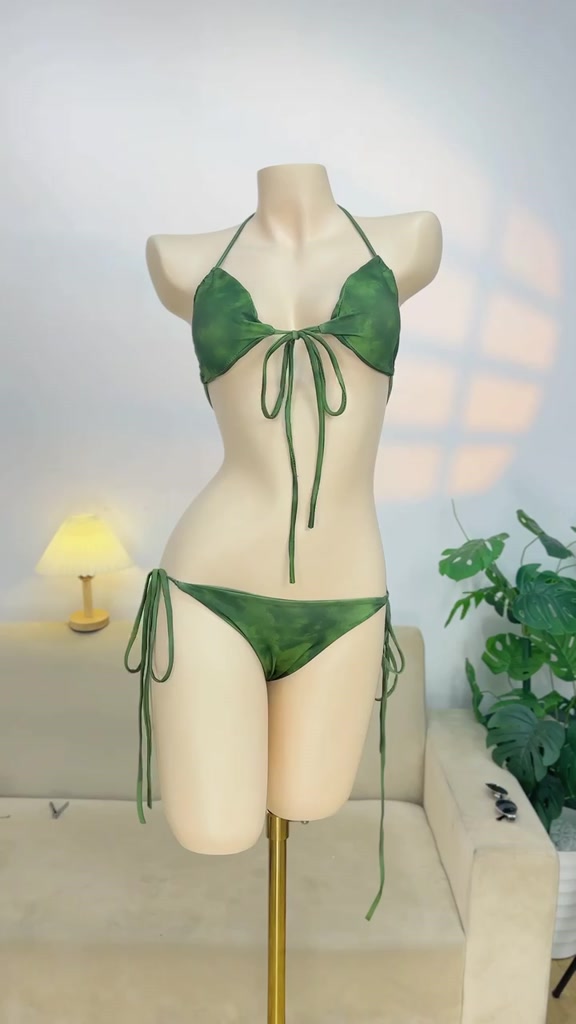 Bikini 2 mảnh đi biển basic xanh rêu, Bikini 2 mảnh đi biển cao cấp tôn dáng  - H38 | BigBuy360 - bigbuy360.vn