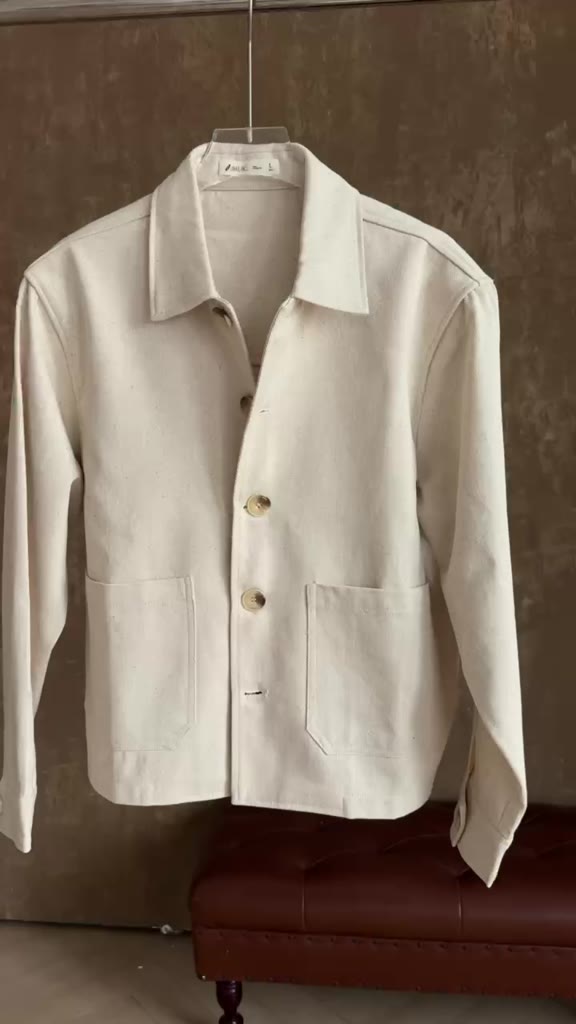 SILIC SAND K JACKET | Áo jacket màu be tiêu chất liệu kaki, form relaxed, phong cách minimalist | BigBuy360 - bigbuy360.vn