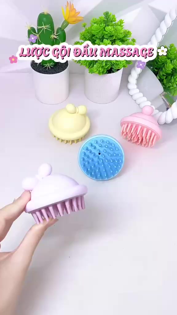 Lược Gội Đầu Massage Gai Silicon Hình Nơ Cao Cấp | BigBuy360 - bigbuy360.vn