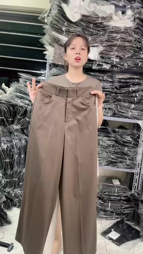 Quần Ống Suông Rộng Lưng Cao Chất Kaki Nhật Cạp Phẳng Siêu Hot M255 | BigBuy360 - bigbuy360.vn