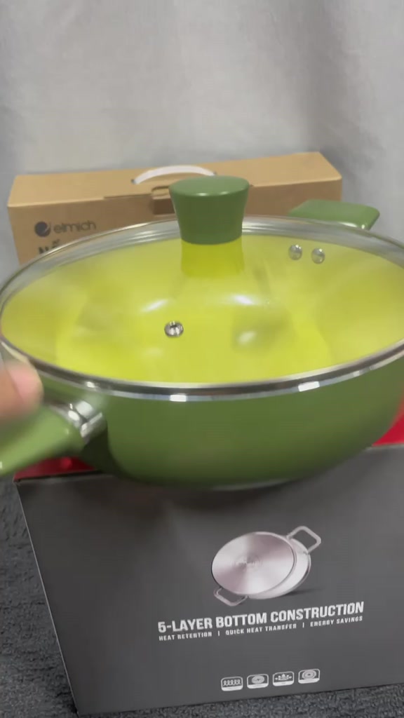 Nồi lẩu chống dính Ceramic Elmich EDA2520 size 28cm dùng mọi loại bếp | BigBuy360 - bigbuy360.vn