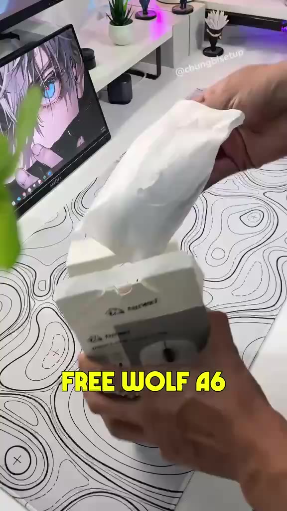 Chuột gaming không dây Ziyou FreeWolf A6 | 3 mode kết nối | Paw 3311 chuyên game | 24k dpi | BigBuy360 - bigbuy360.vn