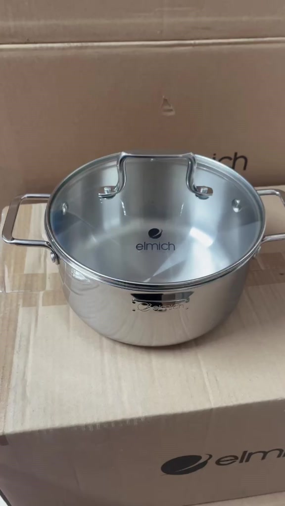 Nồi inox 304 liền khối Elmich Trimax XR EDA3841 size 20cm đáy từ 3 lớp dùng mọi loại bếp | BigBuy360 - bigbuy360.vn