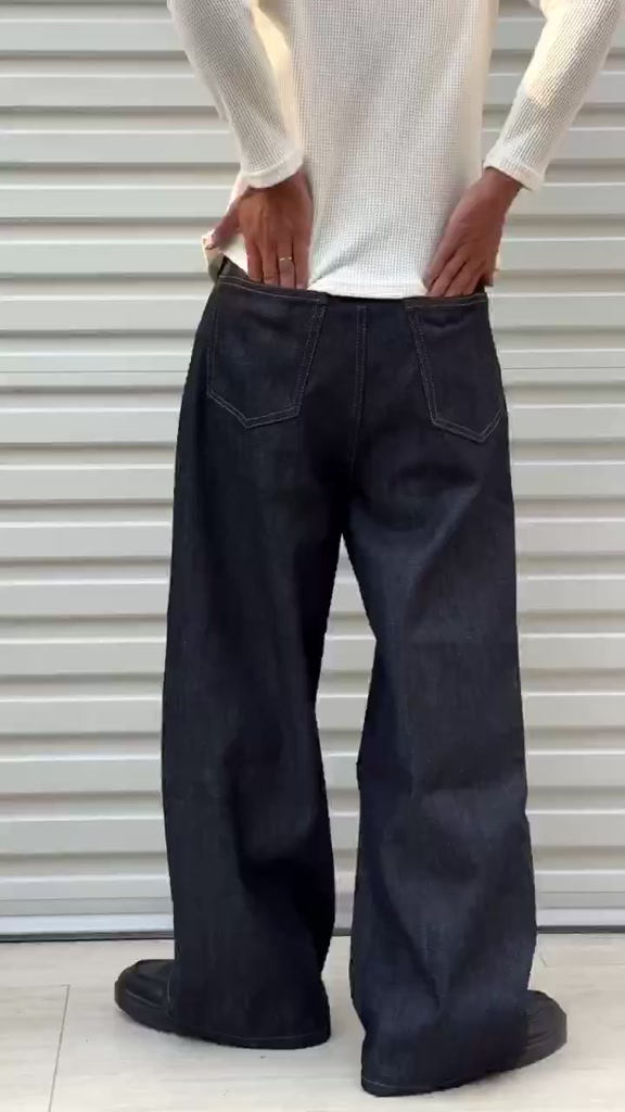 Quần Jean Raw Denim 12oz Deep Indigo Ống Rộng Xếp Ly – Pleated Baggy Pants TheBrothers | BigBuy360 - bigbuy360.vn