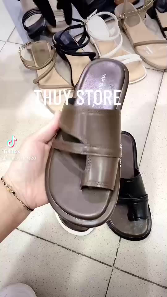 TH.STORE Dép xỏ ngón da bệt, phong cách Hàn Quốc | BigBuy360 - bigbuy360.vn