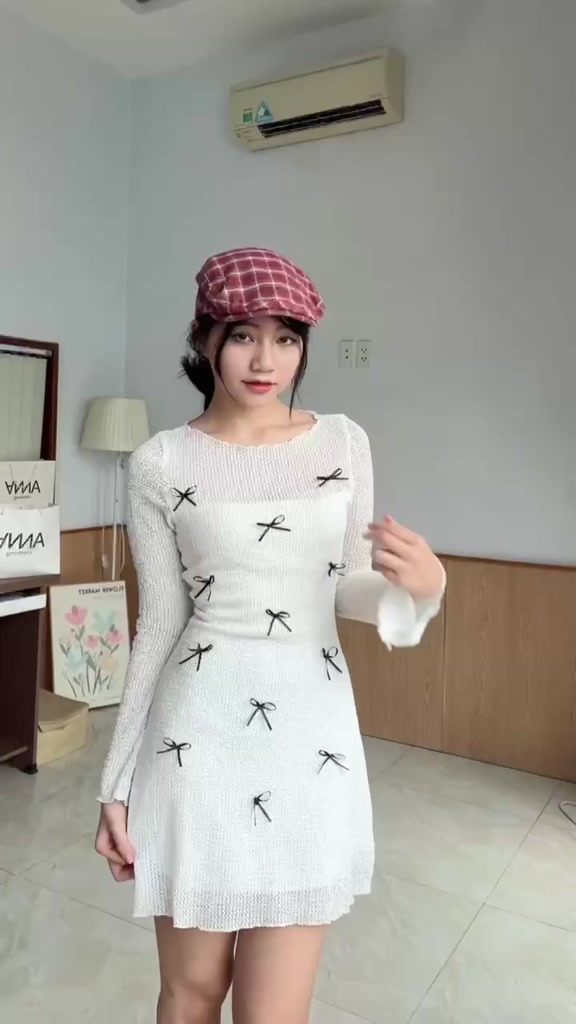 Đầm thun xốp đính nơ ANNA - Kisin | BigBuy360 - bigbuy360.vn