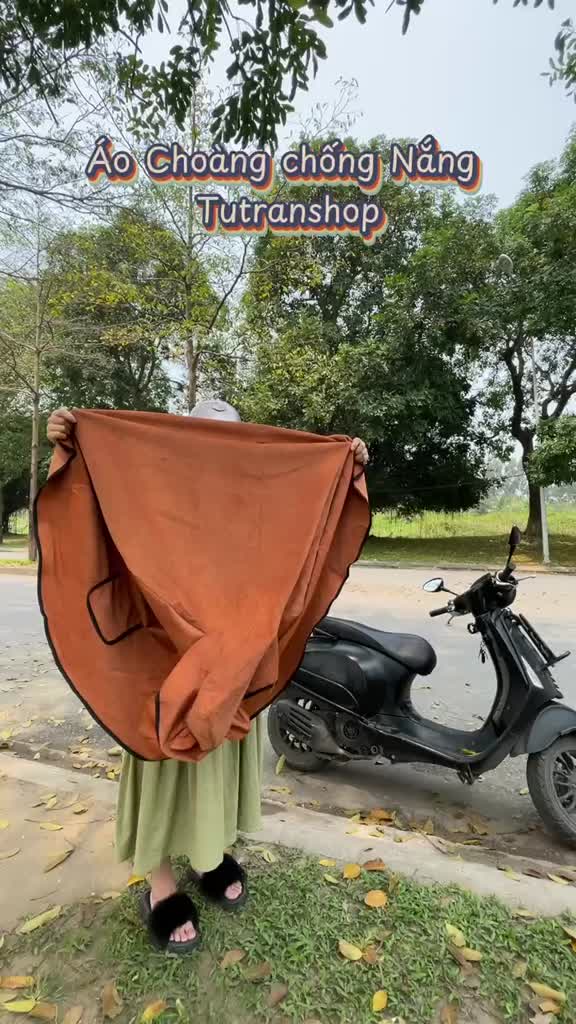 Áo choàng chống nắng Chui đầu Túi viền Nhung tăm dầy | BigBuy360 - bigbuy360.vn