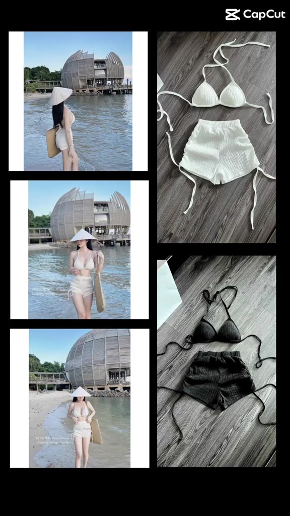 Set Bikini Quần Đùi Thun Xốp Xước Y Hình Quần Rút Dây Áo Có Mút Ngực Set Tắm Bikini Đi Biển - Thời Trang Nữ Giá Rẻ | BigBuy360 - bigbuy360.vn