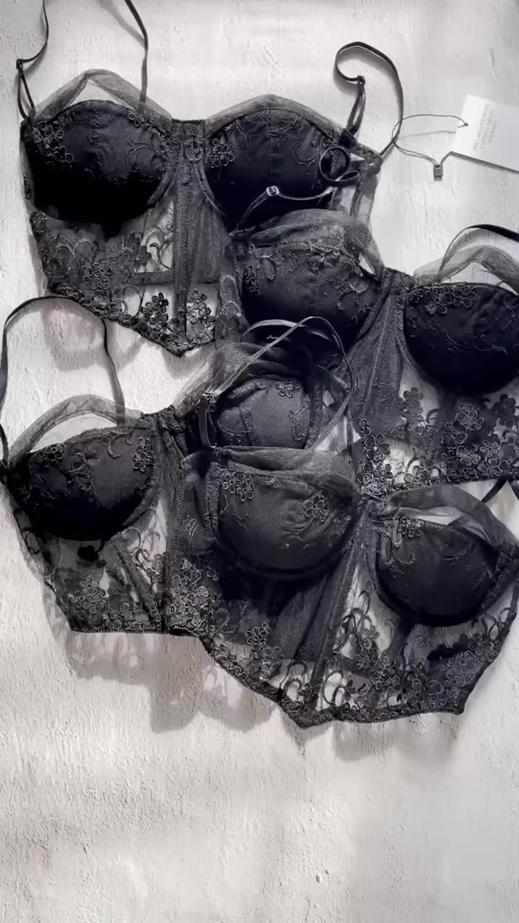 Áo Corset Ren Nữ Quyến Rũ LA PERBRA Áo Bra Ren Quây Đắp Lưới Cúp Ngang Áo Bra 2 Dây Có Gọng Có Mút - Lily Corset | BigBuy360 - bigbuy360.vn