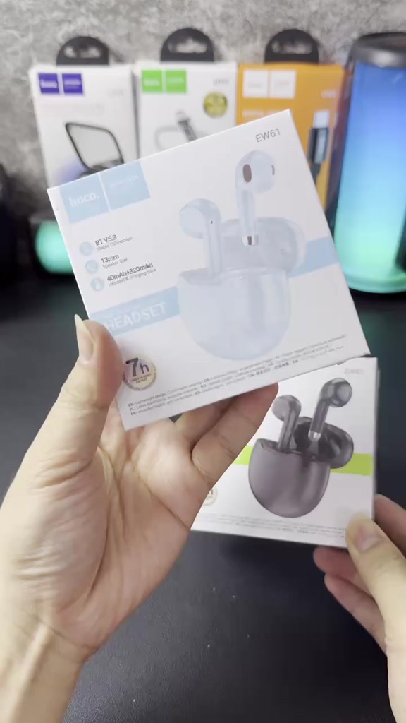 Tai nghe bluetooth Hoco EW61, Tai nghe nhét tai không dây có mic đàm thoại, nghe nhạc 7H, âm thanh nổi, Bluetooth 5.3 | BigBuy360 - bigbuy360.vn