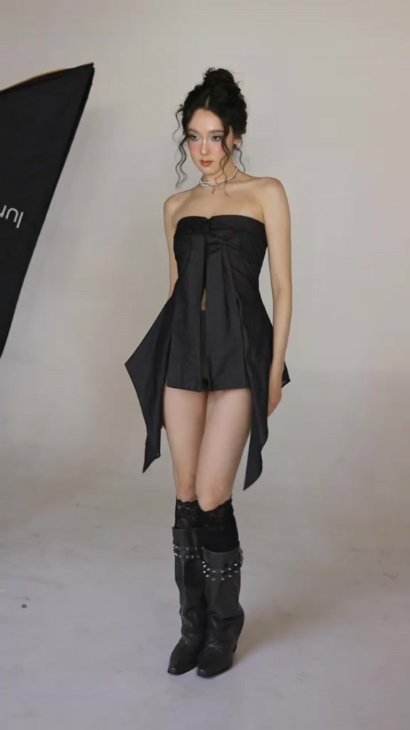 Áo denim cúp ngực hai vạt sơ mi INTO.EIGHT thiết kế (ECHO TOP) không kèm quần đùi | BigBuy360 - bigbuy360.vn