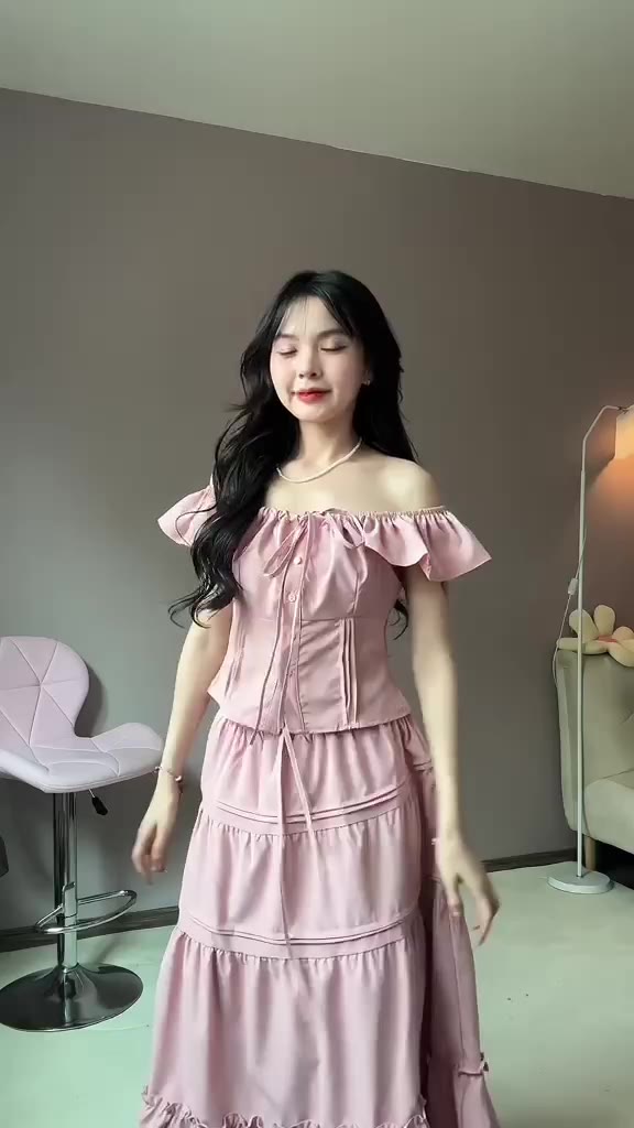 [S2.757] Set Áo Thô Cánh Tiên Mix Chân Váy Xoè Tầng Dáng Dài Hàng 2 Lớp Dày Dặn 3 Màu | BigBuy360 - bigbuy360.vn