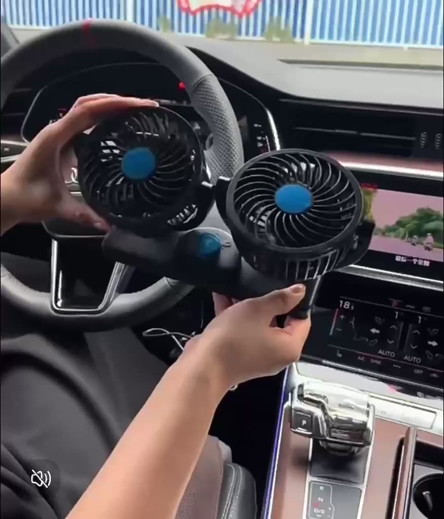 Quạt Mini Ô Tô Đơn Đôi Gắn Taplo