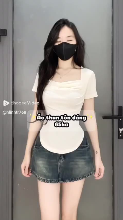 Áo thun nhún ngực - có BIGSIZE - áo cổ vuông chun eo ôm dáng dễ thưn A301 | BigBuy360 - bigbuy360.vn
