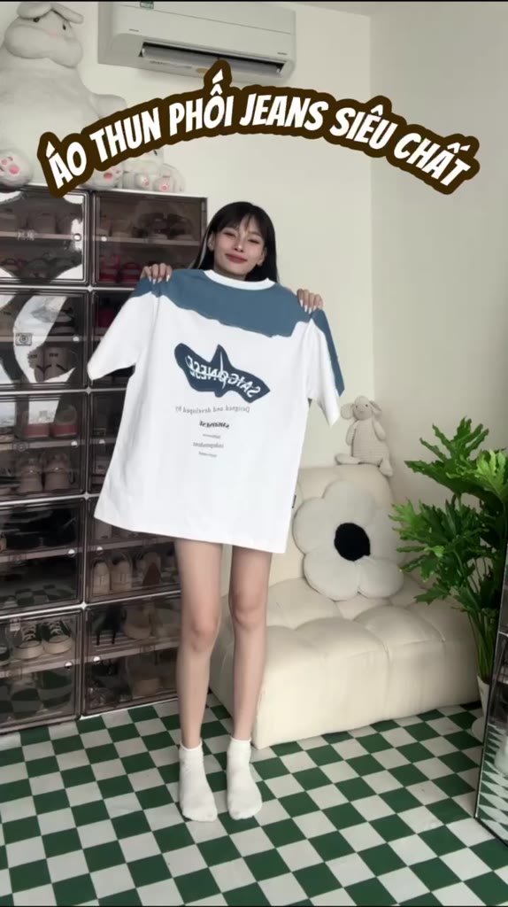 Áo Thun Unisex SAIGONESE Vải Cotton Phối Jean Denim Hoạ Tiết Shuriken Form Rộng Unisex Nam Nữ AT08SG | BigBuy360 - bigbuy360.vn