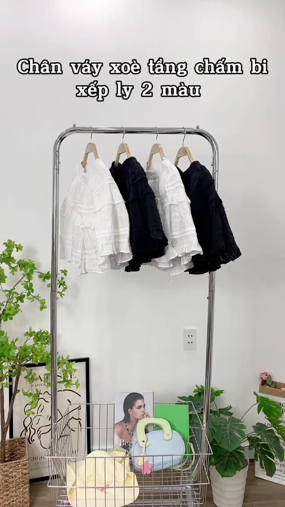 Chân Váy Ngắn Xoè Tầng Chấm Bi Xếp Ly 2 Màu Mặc Đi Chơi, Đi Du Lịch, Labibi | BigBuy360 - bigbuy360.vn