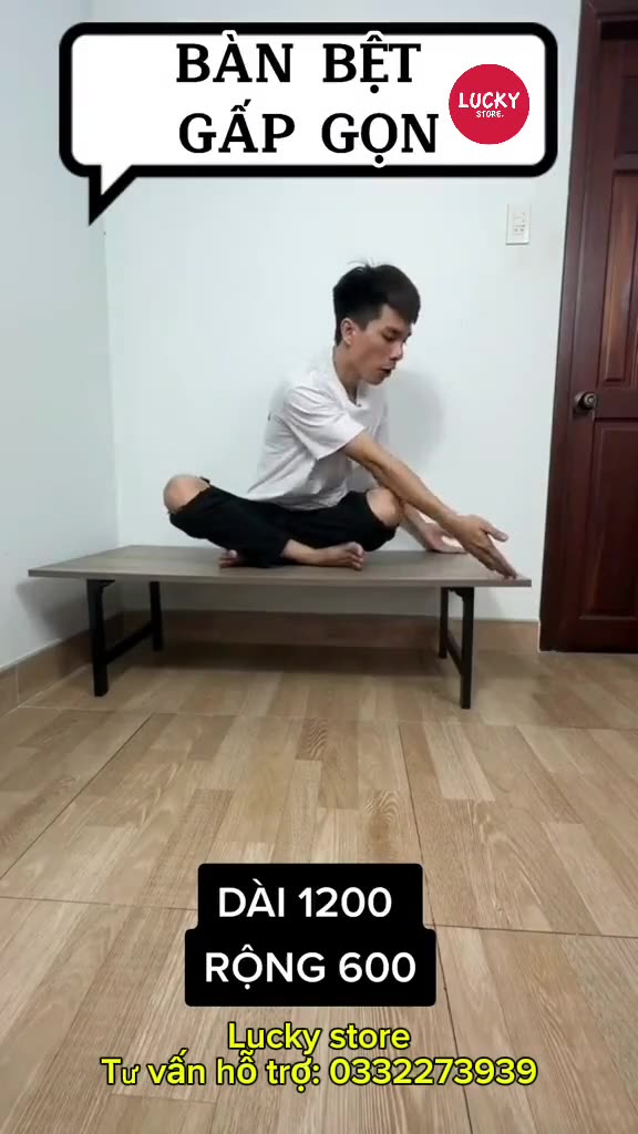 Bàn làm việc chân xếp ,gấp gọn, Ngồi bệt khung sắt dày liên kết chắc chắn, mặt bàn mdf phủ melamin chống xước 100% | BigBuy360 - bigbuy360.vn