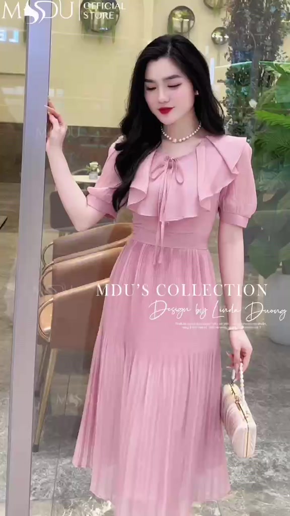 Váy Tơ Óng MDU2234 Gam Màu Hồng Pastel Thiết Kế Chiết Eo Và Dập Ly Từ MDU K64-D2-3 | BigBuy360 - bigbuy360.vn