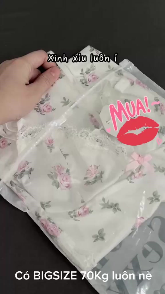 [ FULL SIZE 40- 100Kg ] Đầm Ngủ Váy Ngủ 2 Dây Hoa Nhí Mainia Bigsize Queen of Night