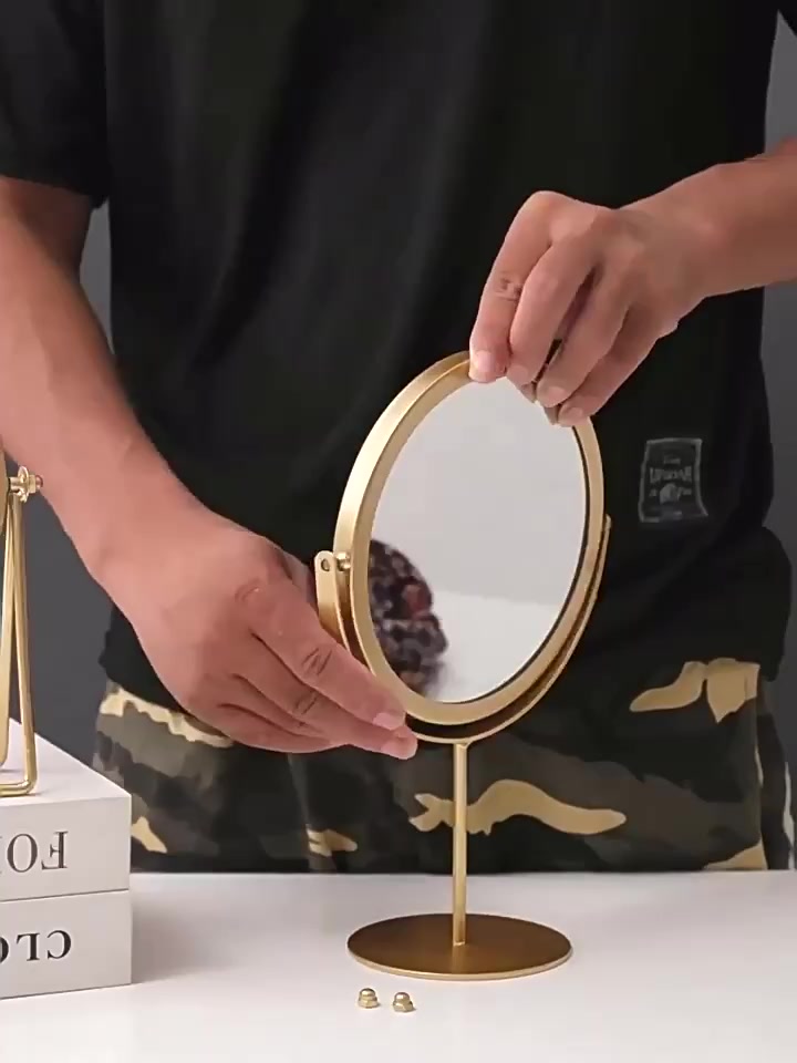 Gương Trang Điểm Kim Loại Mạ vàng Vintage Phong Cách Đơn Giản Để Bàn Makeup UMIDECO | BigBuy360 - bigbuy360.vn