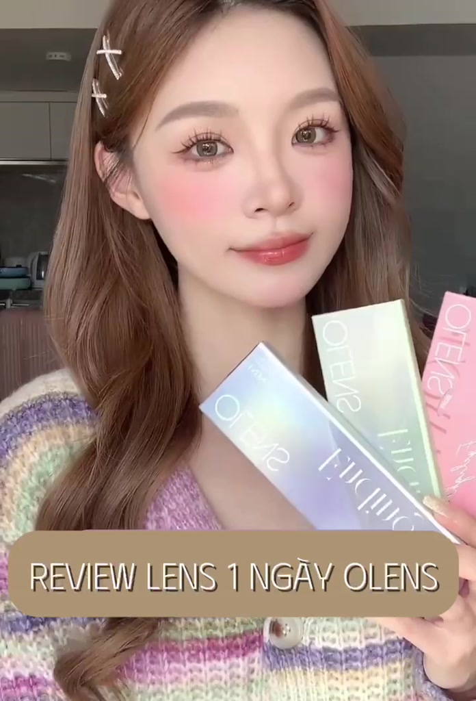(OLENS) Lens 1 ngày | Kính áp tròng hiệu ứng phủ bóng GLOWY BROWN chính hãng KOREA | LENSFORGIRLSS | BigBuy360 - bigbuy360.vn