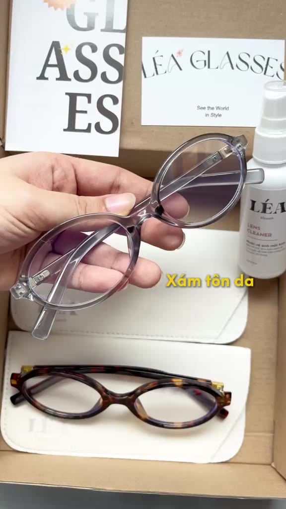 Kính mắt Oval [Lắp Được Cận] HARRI - LÉAGLASSES chất liệu nhựa cao cấp Y2K Bayonetta | BigBuy360 - bigbuy360.vn