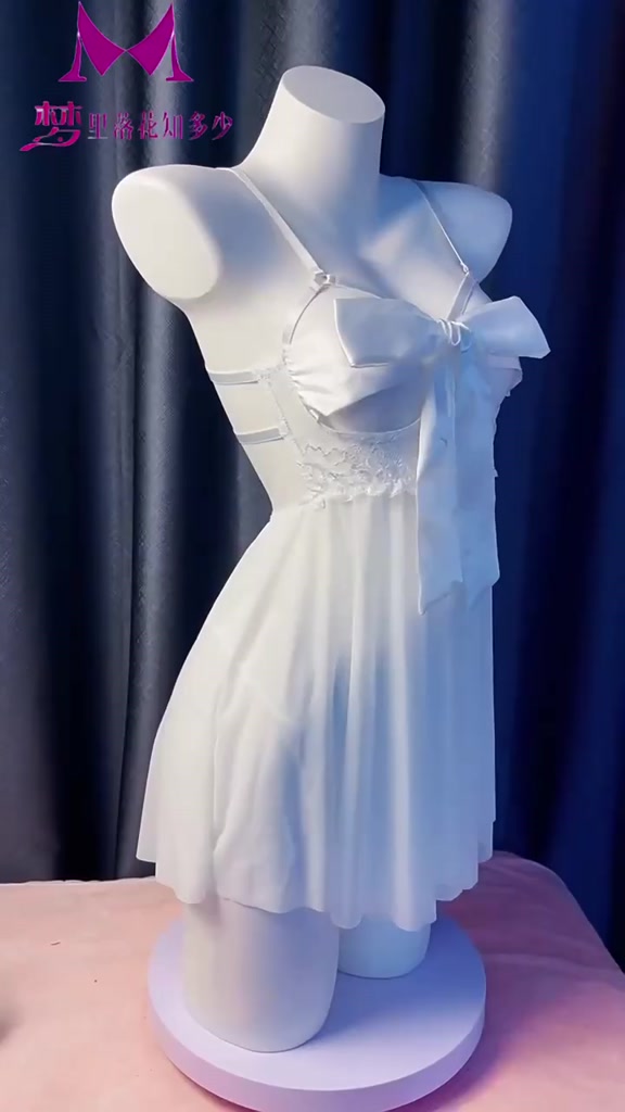 Váy ngủ sexy, đầm ngủ xuyên thấu xẻ lưng buộc nơ ngực hàng đẹp có gọng nâng ngực | BigBuy360 - bigbuy360.vn