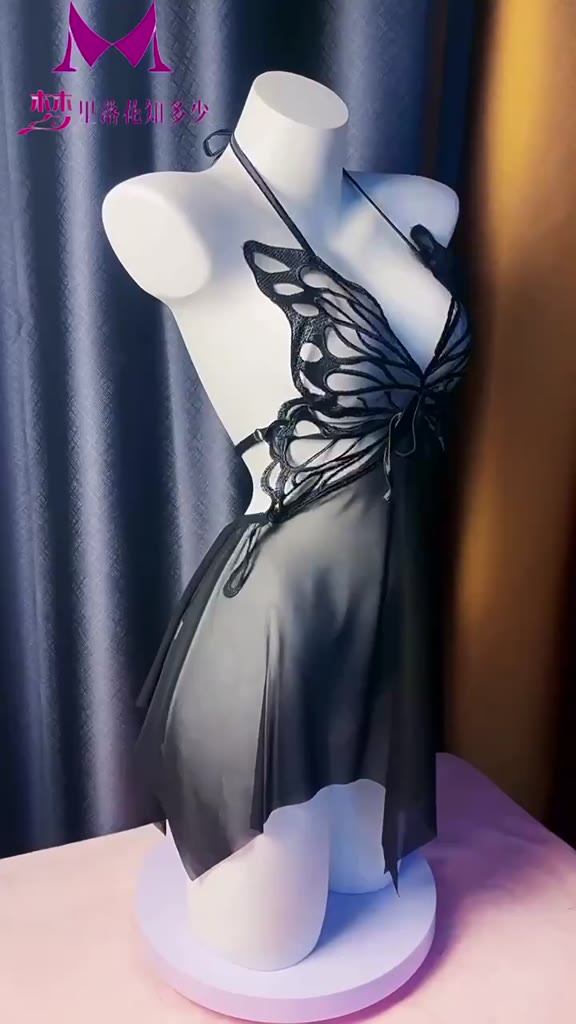 Váy ngủ sexy, đầm ngủ vải voan mềm xuyên thấu ngực cách điệu hở lưng dáng xoè xẻ tà trước | BigBuy360 - bigbuy360.vn
