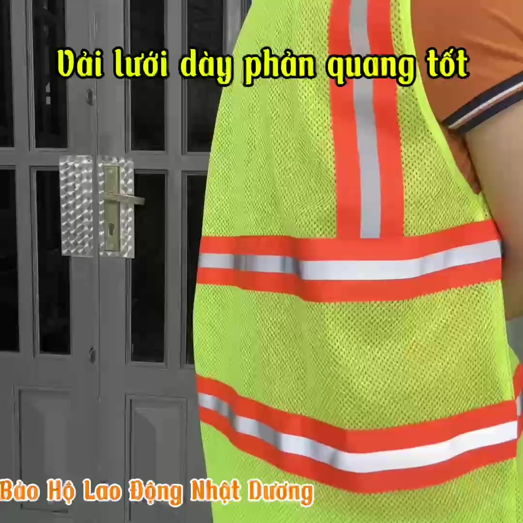 Áo lưới phản quang xé dán lưới dày