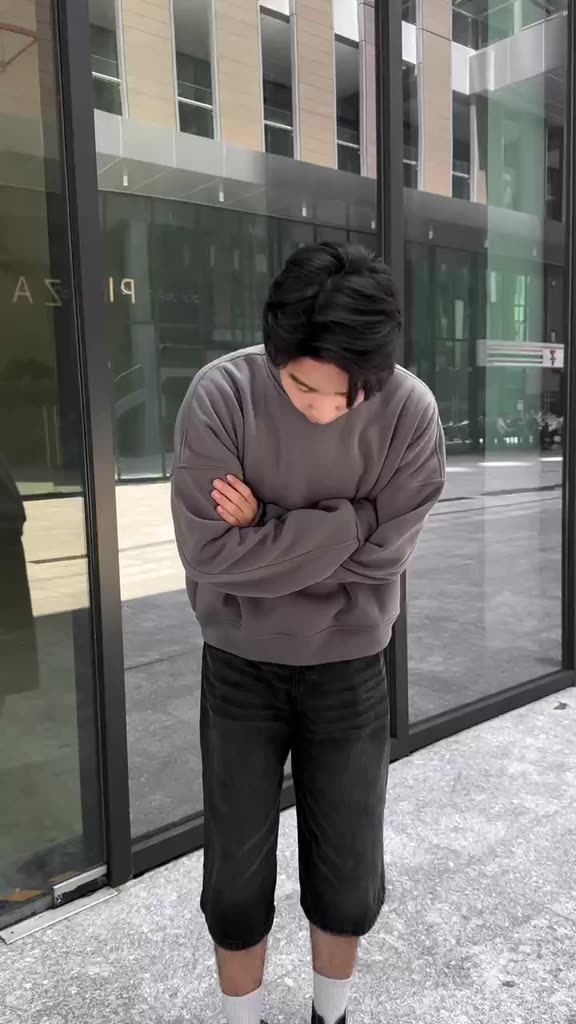 Áo Sweater Nỉ Bông Trơn Nowwear Tay Phồng Form Boxy Dày Dặn Nam Nữ Unisex | BigBuy360 - bigbuy360.vn