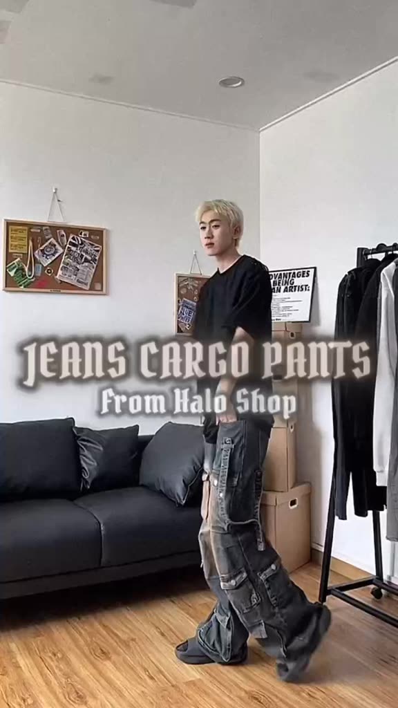 QUẦN JEANS BAGGY ỐNG RỘNG TÚI HỘP [VẢI CAO CẤP] STRAP BOX (8 Túi hộp phối đai ) HÀNG JEANS LOẠI 1 HALO KAKI | BigBuy360 - bigbuy360.vn