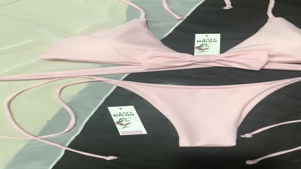 Bikini áo tắm 2 mảnh Hồng phấn nâng tôn da phối nơ quần lọt nhỏ ( săc hàng hcm ) | BigBuy360 - bigbuy360.vn