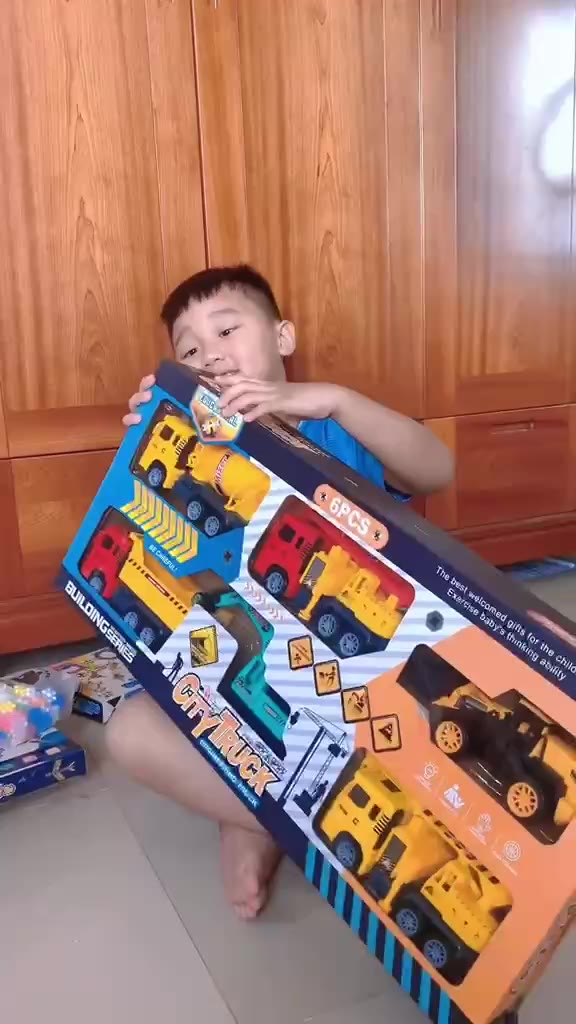 Set 6 xe công trình chạy đà size lớn cho bé