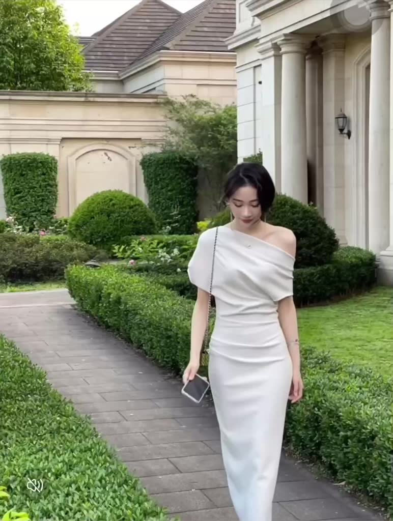 Váy body trễ vai thiết kế BIGSIZE dáng bút chì, đầm dự tiệc sự kiện chất Gold Nhật cách điệu sang chảnh Shi Shang | BigBuy360 - bigbuy360.vn