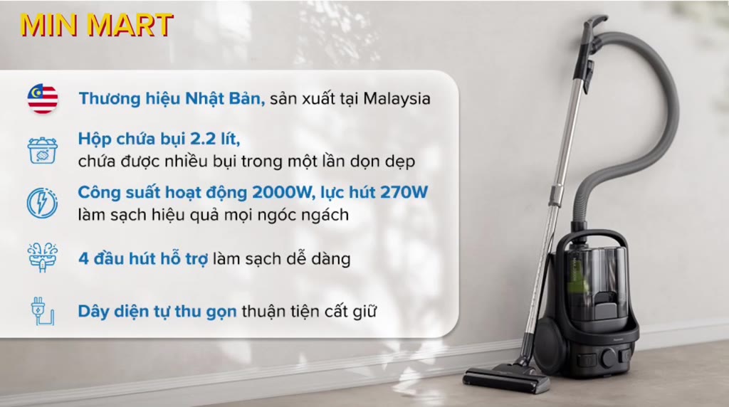 Top 6 Máy Hút Bụi Panasonic 2000W Đáng Mua Nhất 2026