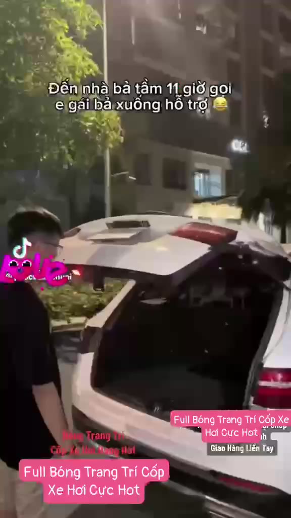 Set bóng trang trí cốp xe hơi sinh nhật kèm đèn LED